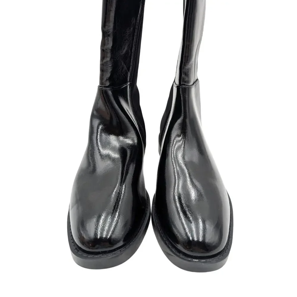 Aerosoles Trapani Knee High Boots Round Toe Women's Black Size US7.5M EU38